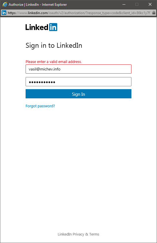 Why does it keep saying please enter a valid email address?