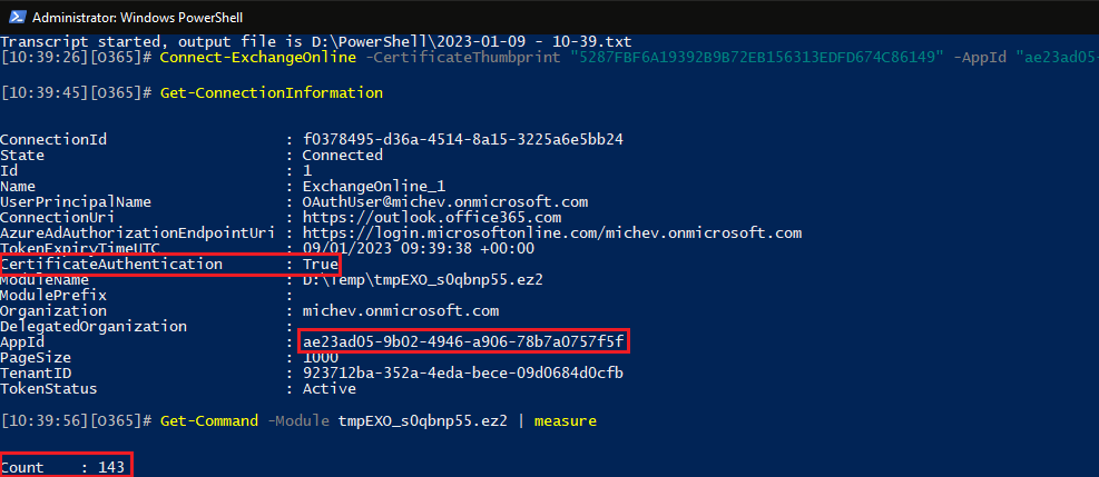 Connecting to Exchange Online PowerShell via CBA